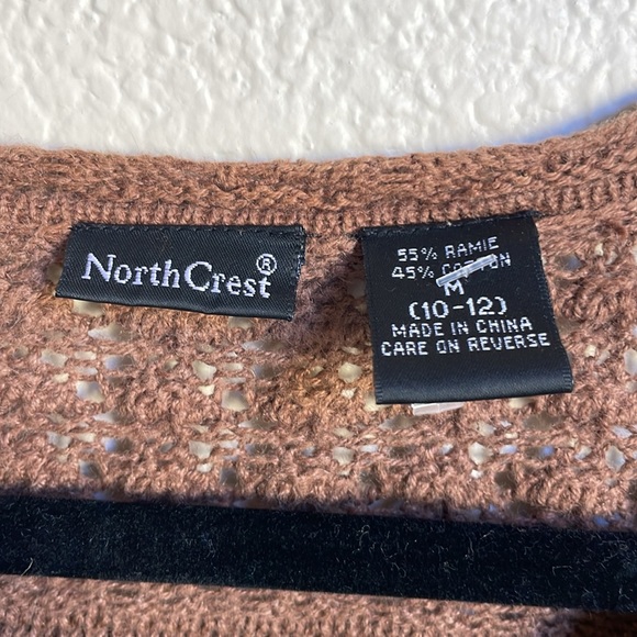 Vintage y2k button front crocheted sweater cotton blend medium - Picture 4 of 7